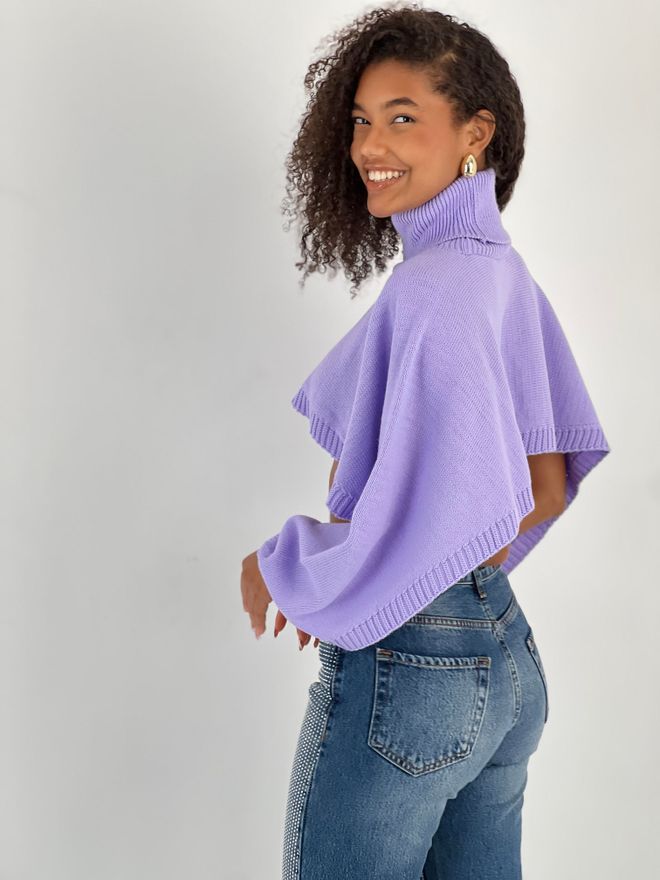 MISS POEM Purple Casual Sweater With Turtle Neck Wholesale Clothing Spring