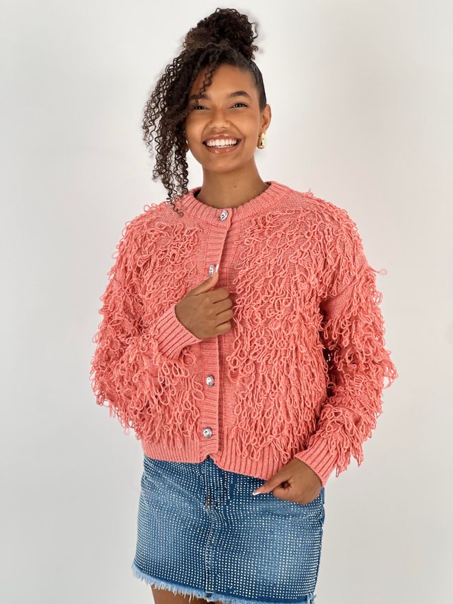 MISS POEM Pink Cardigan Casual Cute Streetwear Wholesale Clothing 1