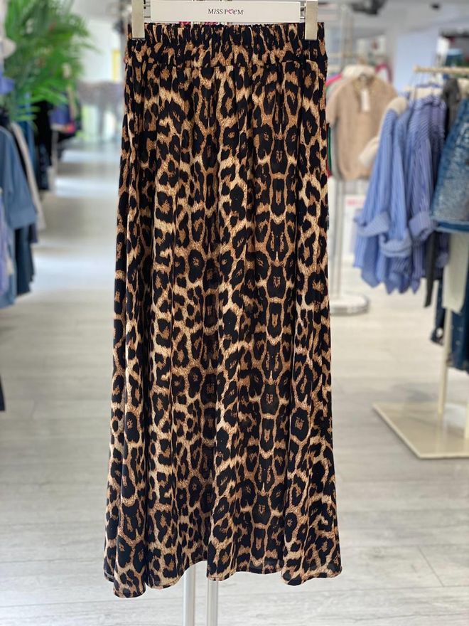 MISS POEM Gonna Svasata Midi Marrone A Vita Media Abbigliamento all'ingrosso Casuale