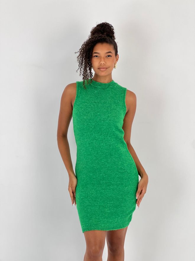 MISS POEM Grünes Bodycon Kleid Mit Kappenärmeln Und Hohem Kragen Großhandelskleidung Lässig
