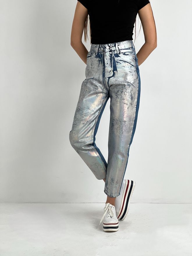 MISS POEM Mix Color Mom Pants High Waist Cropped Wholesale Clothing Casual