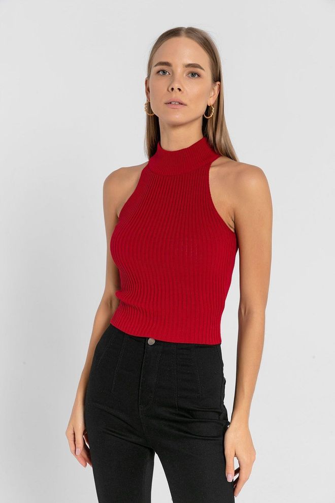 MISS POEM Red Sexy Casual Elegant Sweater Wholesale Clothing Casual