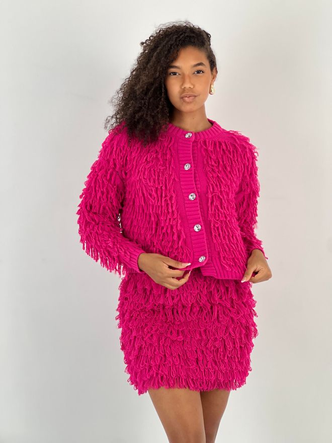 MISS POEM Gilet Fuchsia Décontracté Mignon Streetwear Glamour Ancien Rétro Vêtements en gros Décontracté