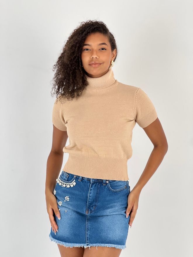 MISS POEM Beige Crop Top Décontracté Élégant Vêtements en gros Décontracté