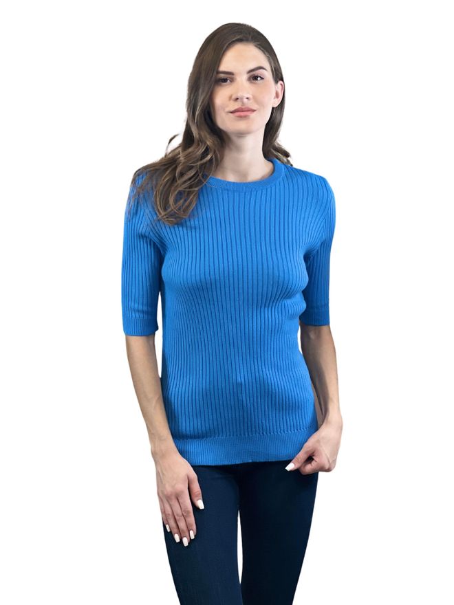 MISS POEM Blue Casual Preppy Striped Slim Fit Sweater Wholesale Clothing Casual