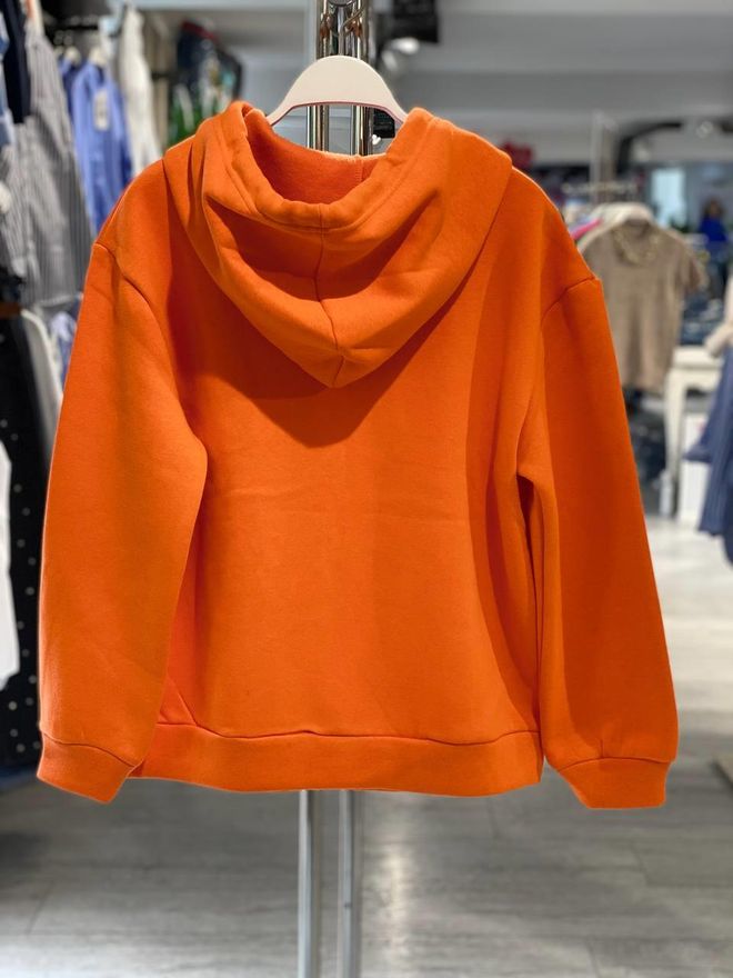 MISS POEM Pomarańczowa Bluza Z Kapturem I Krojem Oversize Hurtowa sprzedaż odzieży 1