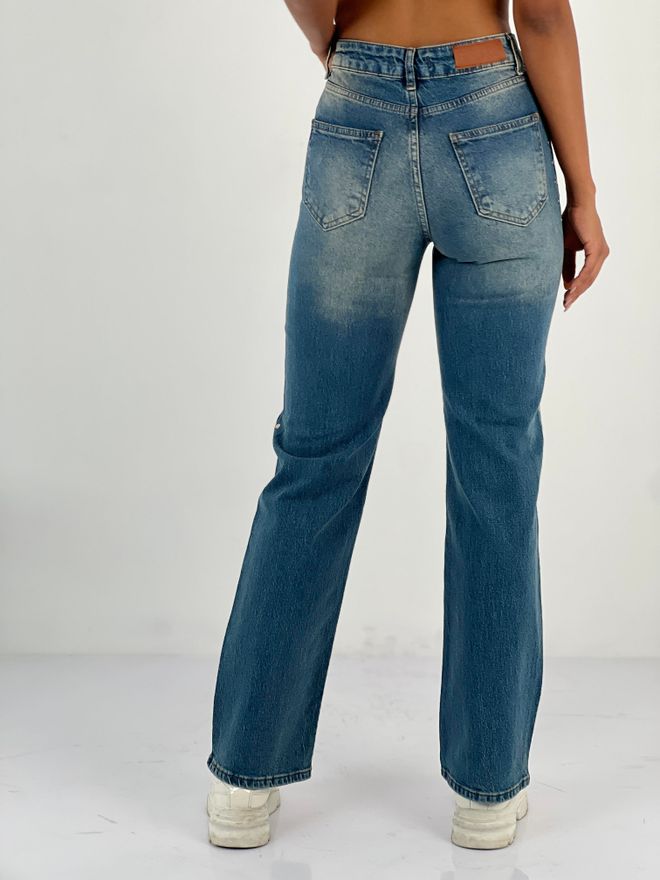 MISS POEM Blue Casual Streetwear Mom Jeans With High Waist Wholesale Clothing Spring