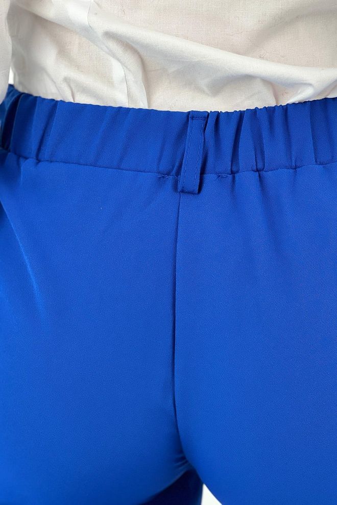 MISS POEM Navy Blue Tapered Cropped Pants With Button Closure Wholesale Clothing Cocktail