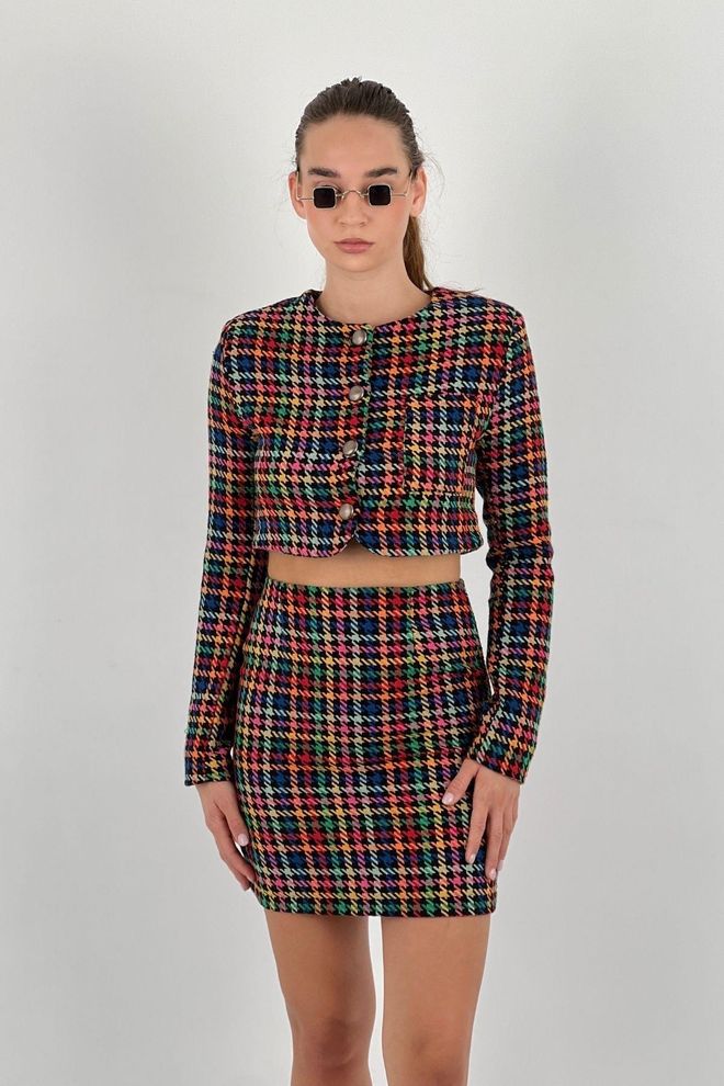 MISS POEM Rinkinys Daugiaspalvė Retro Elegantiška Bodycon Mini Sijonas Didmeninė prekyba drabužiais Vintažinis