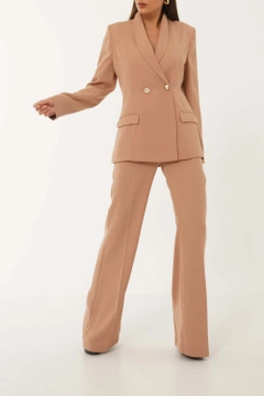 A wholesale clothing model wears MZC10013 - Jacket - Camel, Turkish wholesale Jacket of MZL Collection