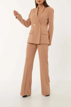 A wholesale clothing model wears MZC10013 - Jacket - Camel, Turkish wholesale Jacket of MZL Collection