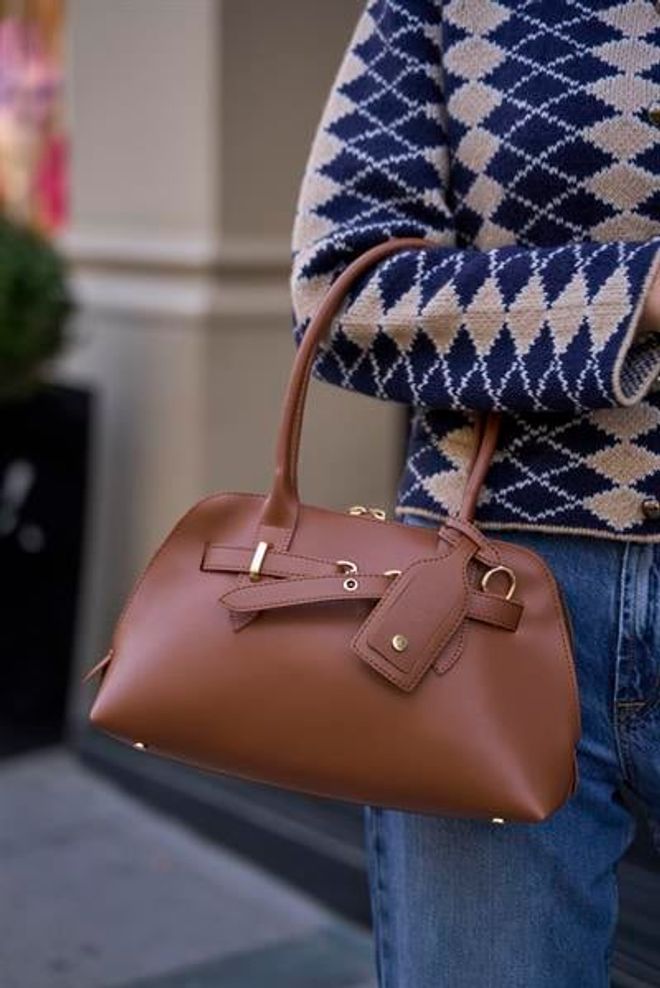 Madamra Gold Accessory Retro Handtasche Hand Und Schultertasche Taba Großhandelskleidung 0