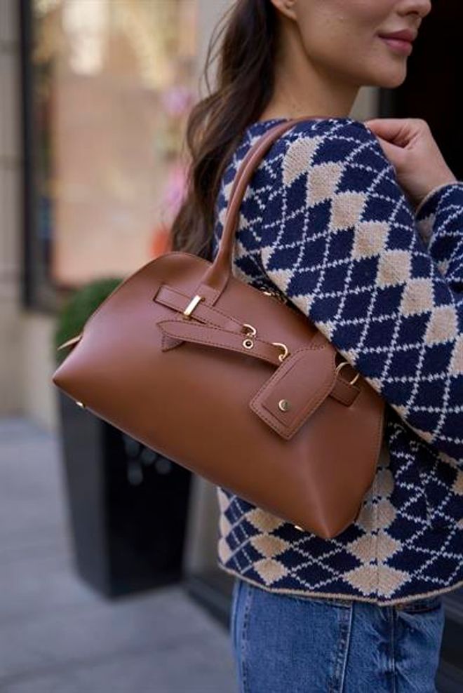 Madamra Bolsa Retrô Com Acessório Dourado Bolsa De Mão E Ombro Taba Roupas por atacado 4