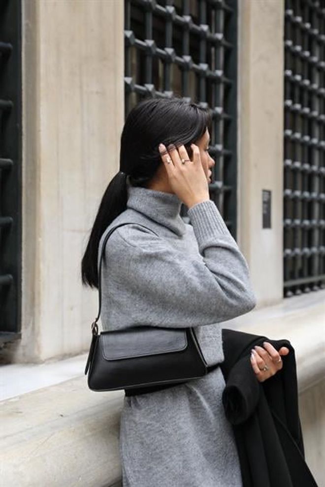 Madamra Bolsa De Manga Feminina Alba Simple Design Com Capa Preta Roupas por atacado 2