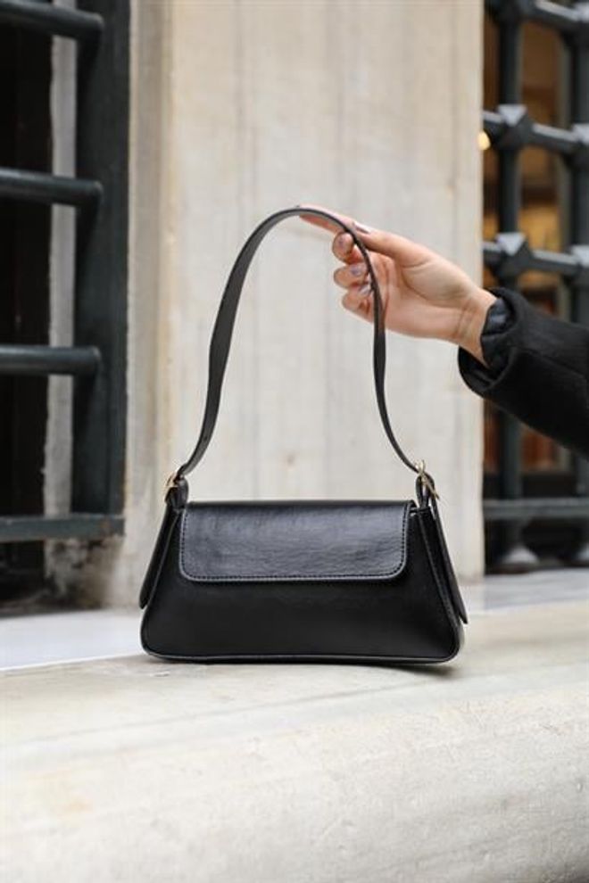 Madamra Bolsa De Manga Feminina Alba Simple Design Com Capa Preta Roupas por atacado 3