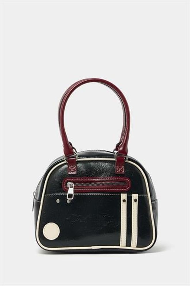 Madamra Bolsa De Mão E Ombro De Boliche Retrô Preta Roupas por atacado 0