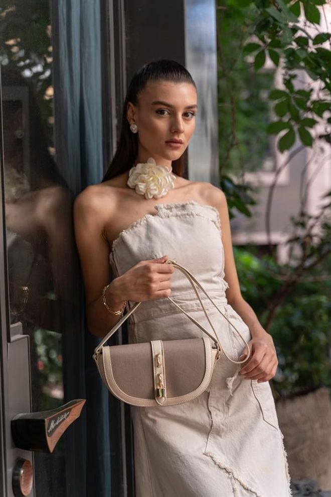 Madamra Ženska Torbica S Križenim Remenom Diva Contrast Design Mink Veleprodaja odjeće 0