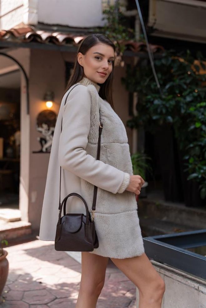 Madamra Maja Mini City Women's Bag With Cover Brown Wholesale Clothing 2