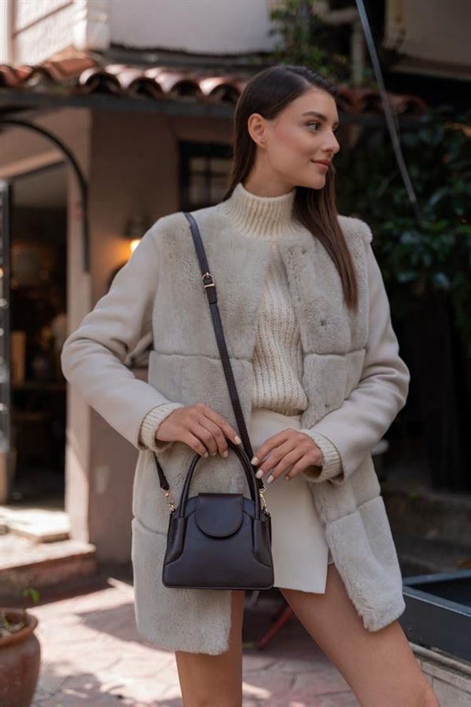 Madamra Maja Mini City Women's Bag With Cover Brown Wholesale Clothing 1