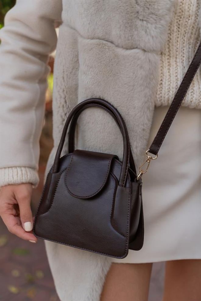 Madamra Maja Mini City Women's Bag With Cover Brown Wholesale Clothing 4