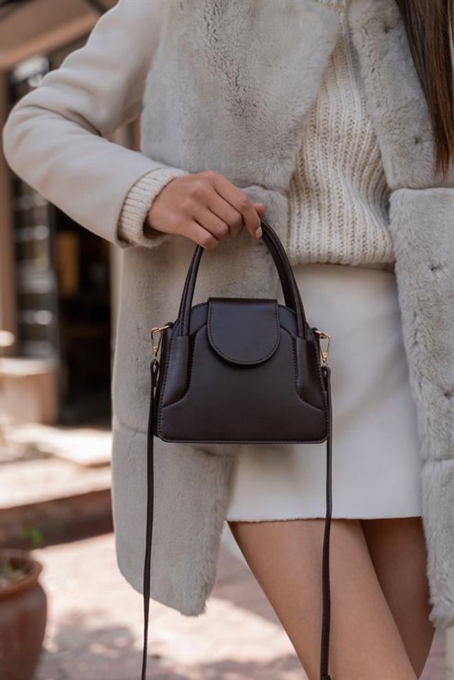 Madamra Maja Mini City Women's Bag With Cover Brown Wholesale Clothing 0