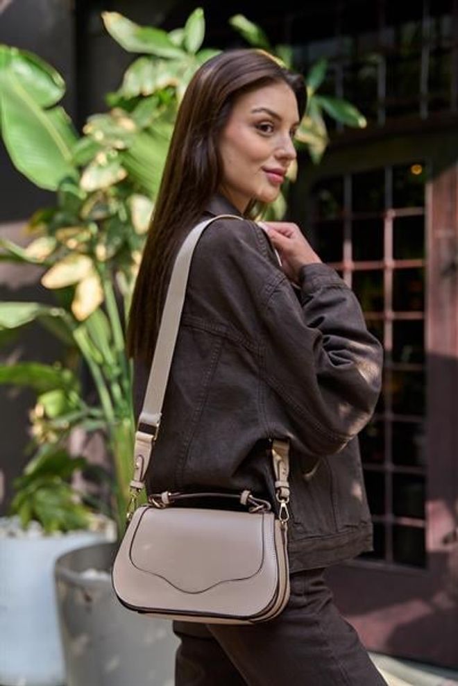 Madamra Cross Strap Hand And Shoulder Bag Mink With Lid Wholesale Clothing 3