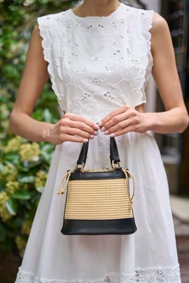 Madamra Bolsa De Mão E Ombro Estilo Boêmio Black Straw Roupas por atacado 0
