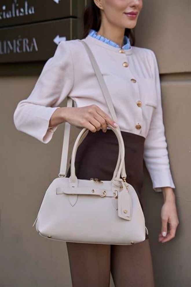 Madamra Acessório Dourado Bolsa Retrô Bolsa De Mão E Ombro Bege Roupas por atacado 2