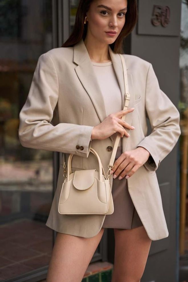 Madamra Maja Mini City Damestas Met Hoes Beige Groothandel Kleding 0