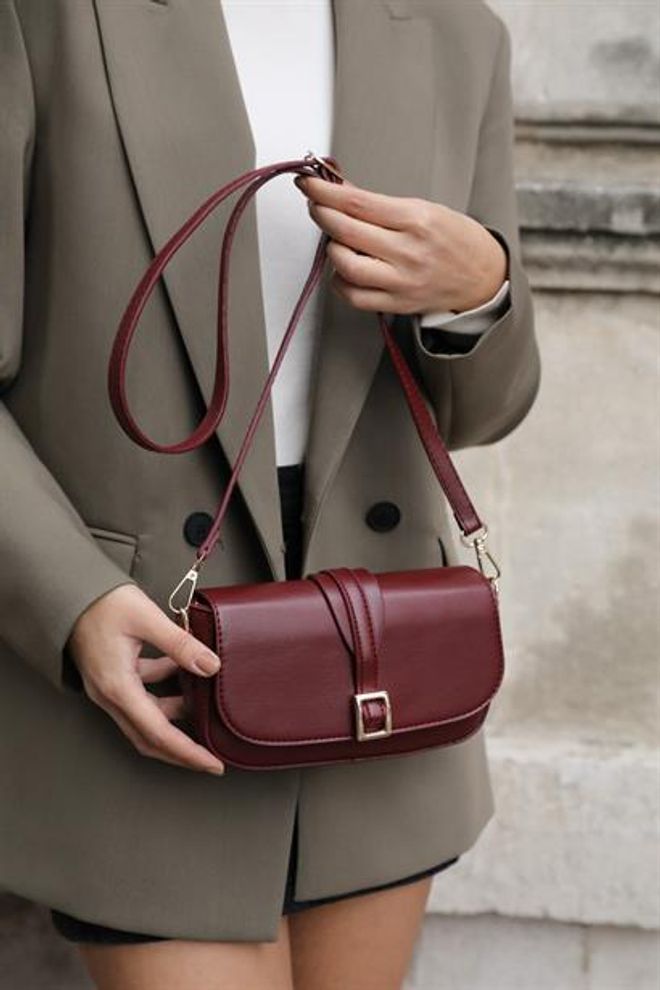 Madamra Bolso Con Forma De Cruz Alina Para Mujer Con Hebilla Color Burdeos Ropa al por mayor 0