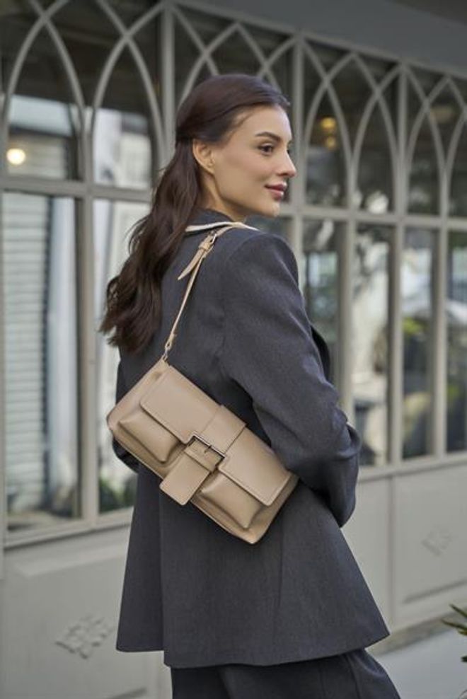Madamra Gecoate Hand En Schoudertas Mink Groothandel Kleding 0