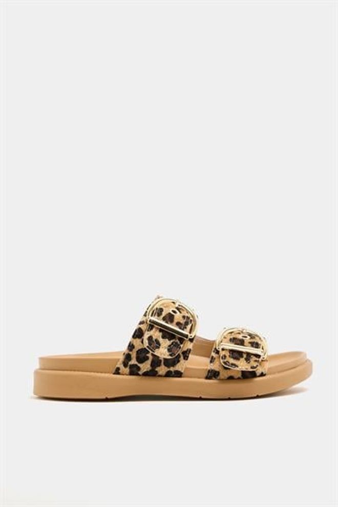 Madamra Zapatillas Casuales Elegantes Con Doble Hebilla Leopardo Y Visón Ropa al por mayor 4