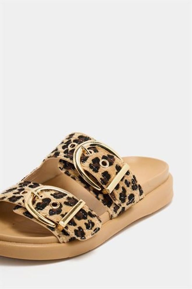 Madamra Zapatillas Casuales Elegantes Con Doble Hebilla Leopardo Y Visón Ropa al por mayor 5
