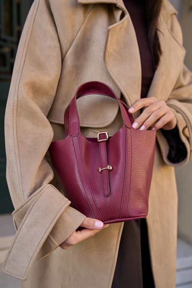 Madamra Torba Za Košaro Z Dodatkom Za Ključavnico Burgundy Oblačila na debelo 0