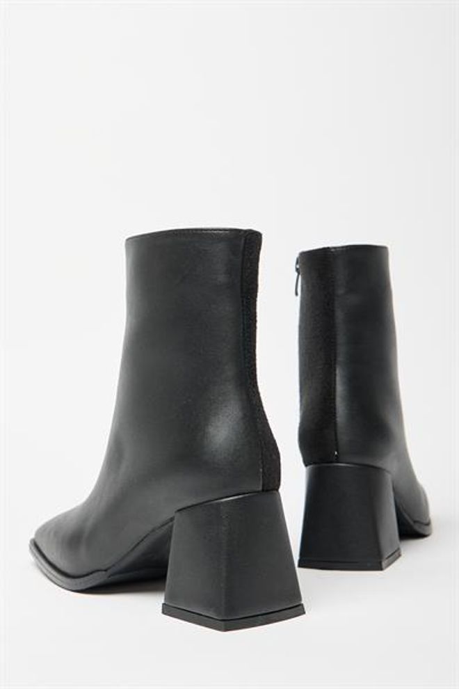 Madamra Stivali Da Donna In Pelle Scamosciata Nera E Tacchi A Bottone Con Cerniera In Pelle PU A Contrasto Elegante Abbigliamento all'ingrosso 3