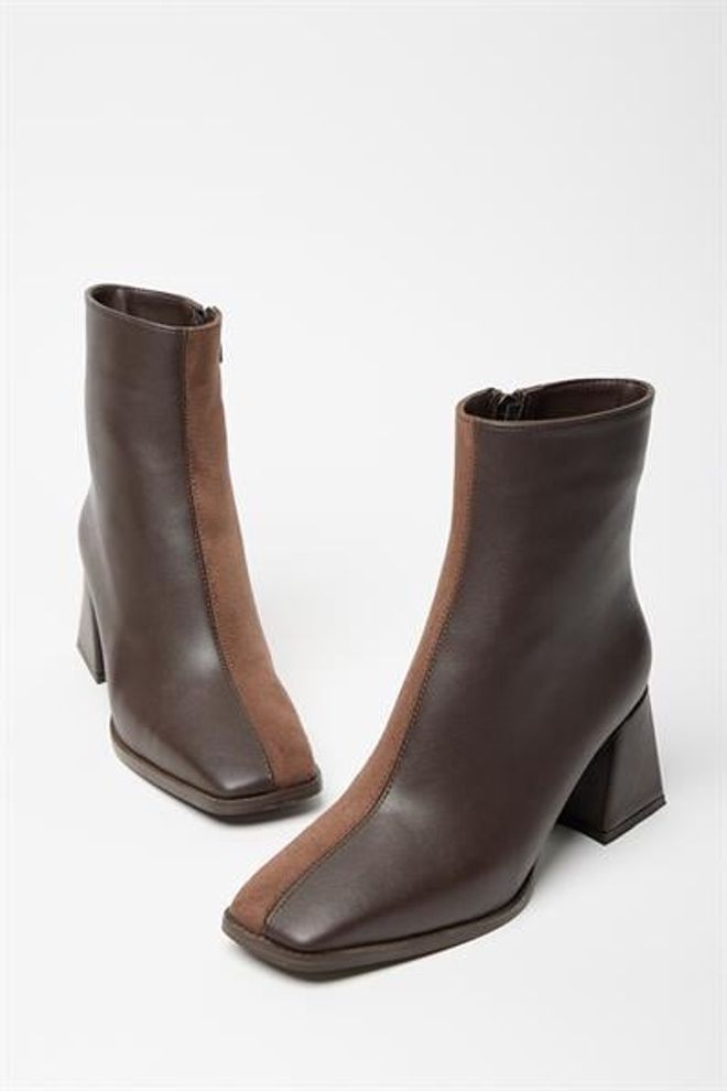 Madamra Stivali E Stivaletti Con Tacco Smussato In Pelle Scamosciata Marrone Da Donna Casual Chic Con Cerniera Abbigliamento all'ingrosso 0
