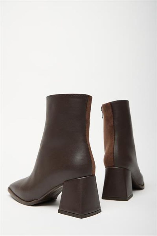 Madamra Stivali E Stivaletti Con Tacco Smussato In Pelle Scamosciata Marrone Da Donna Casual Chic Con Cerniera Abbigliamento all'ingrosso 4