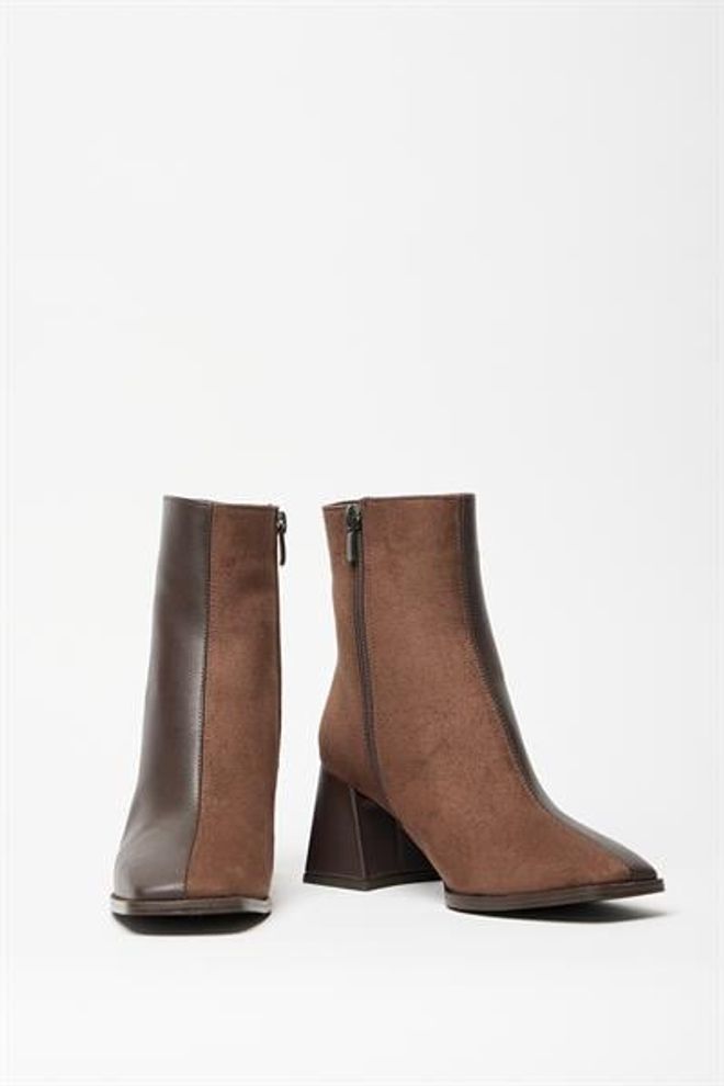 Madamra Stivali E Stivaletti Con Tacco Smussato In Pelle Scamosciata Marrone Da Donna Casual Chic Con Cerniera Abbigliamento all'ingrosso 6