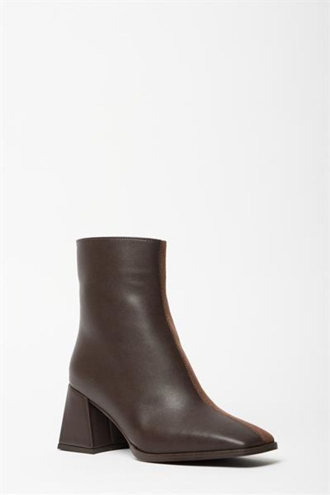 Madamra Stivali E Stivaletti Con Tacco Smussato In Pelle Scamosciata Marrone Da Donna Casual Chic Con Cerniera Abbigliamento all'ingrosso 7