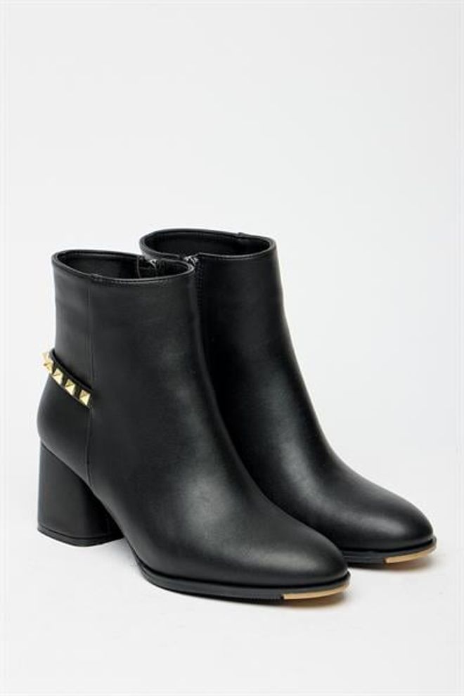 Madamra Botas Modernas De Salto Alto Com Detalhes Em Ouro Preto Casuais E Elegantes Roupas por atacado 0