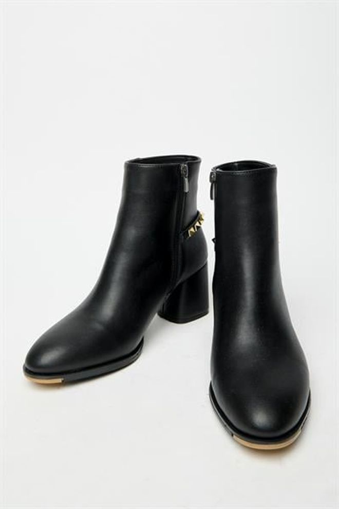 Madamra Cizme Moderne Casual Cu Toc Bloc Cu Capse Din Aur Negru Elegant Îmbrăcăminte cu ridicata 2