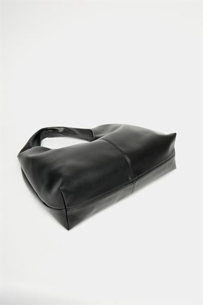 Madamra Women's Black Pu Leather Shopper Shoulder Bag — Soft Form Vintage Model Wholesale Clothing 3