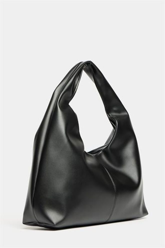 Madamra Women's Black Pu Leather Shopper Shoulder Bag — Soft Form Vintage Model Wholesale Clothing 1