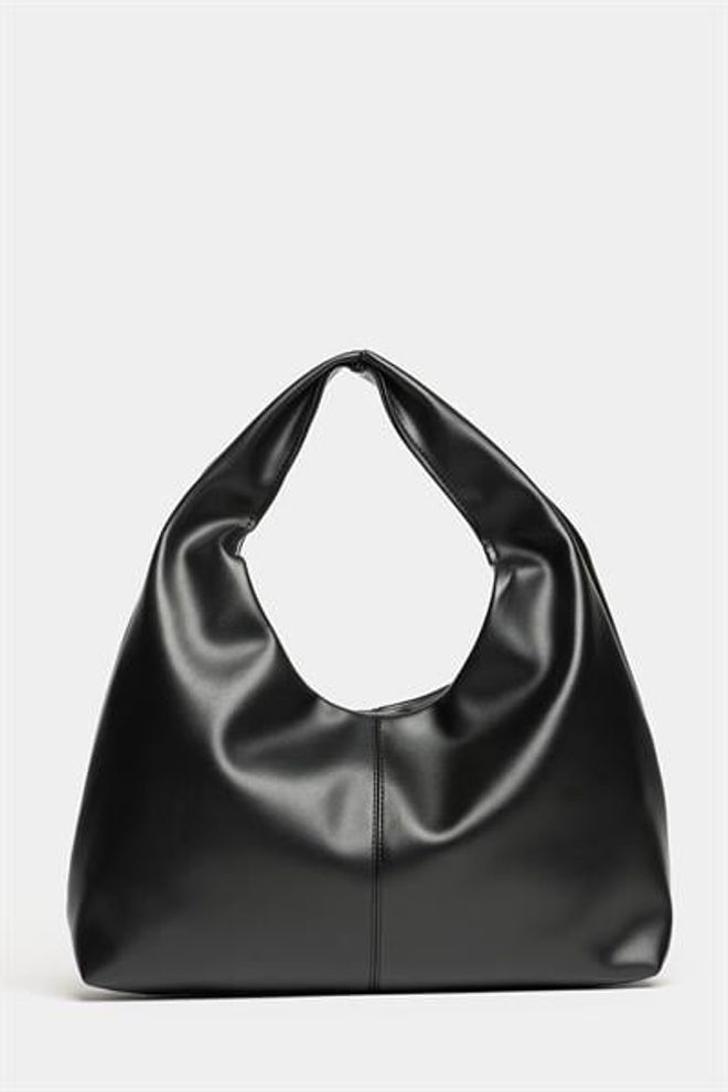 Madamra Kadın Siyah Pu Deri Shopper Omuz Çantası – Yumuşak Form Vintage Model Toptan Giyim 0