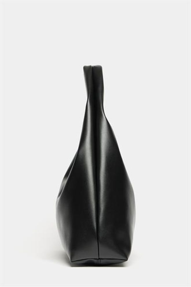 Madamra Women's Black Pu Leather Shopper Shoulder Bag — Soft Form Vintage Model Wholesale Clothing 4