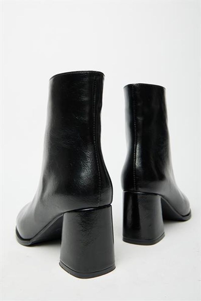 Madamra Stivali E Stivaletti Con Tacco Da Donna In Pelle Verniciata Nera Modello Casual Alla Moda Con Cerniera Abbigliamento all'ingrosso 2