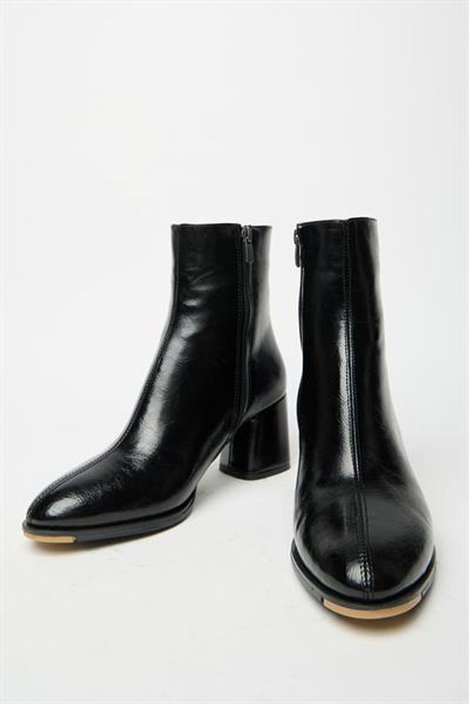 Madamra Stivali E Stivaletti Con Tacco Da Donna In Pelle Verniciata Nera Modello Casual Alla Moda Con Cerniera Abbigliamento all'ingrosso 1
