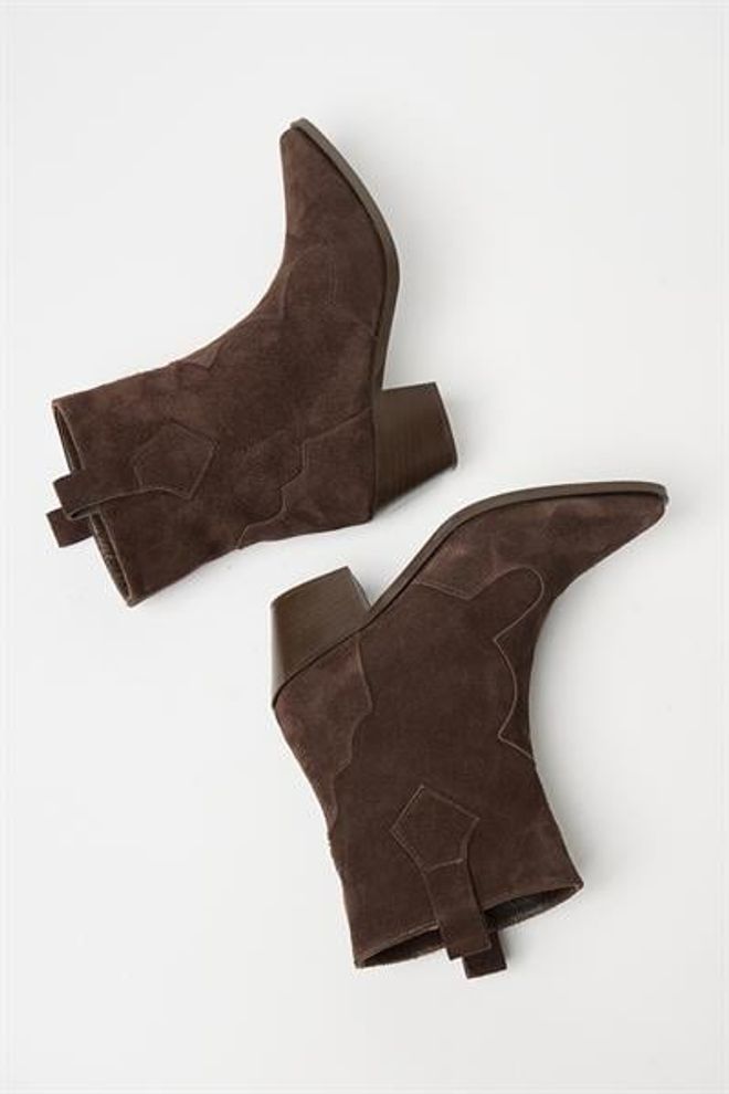 Madamra Botas Femininas De Camurça Ocidental De Camurça Genuína — Saltos De Bico Fino Roupas por atacado 0