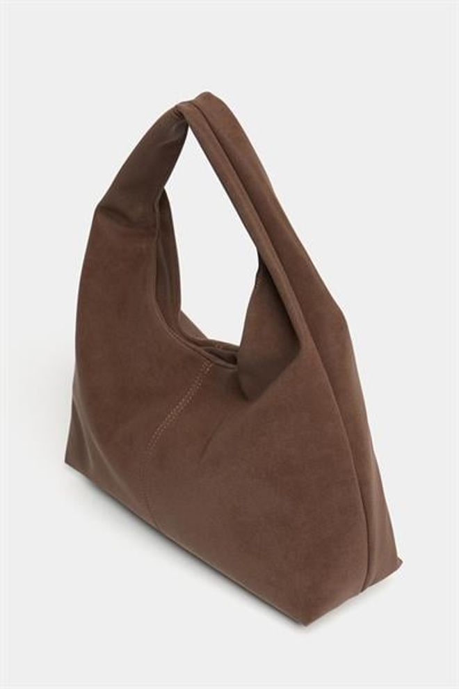 Madamra Women's Brown Suede Shopper Shoulder Bag — Soft Form Vintage Model Wholesale Clothing 1