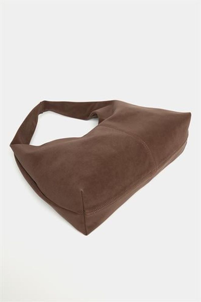 Madamra Women's Brown Suede Shopper Shoulder Bag — Soft Form Vintage Model Wholesale Clothing 3